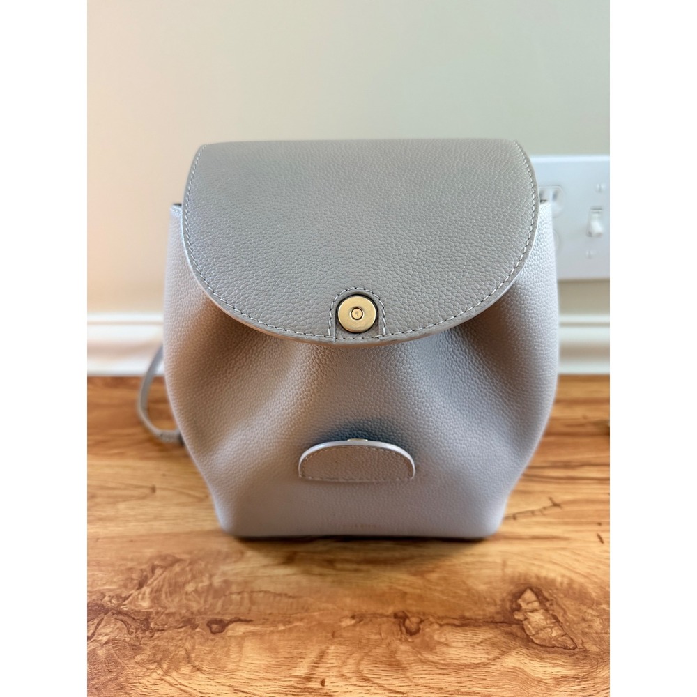 Polène Numéro Un Mini Convertible Backpack Taupe Gray Leather Discontinued